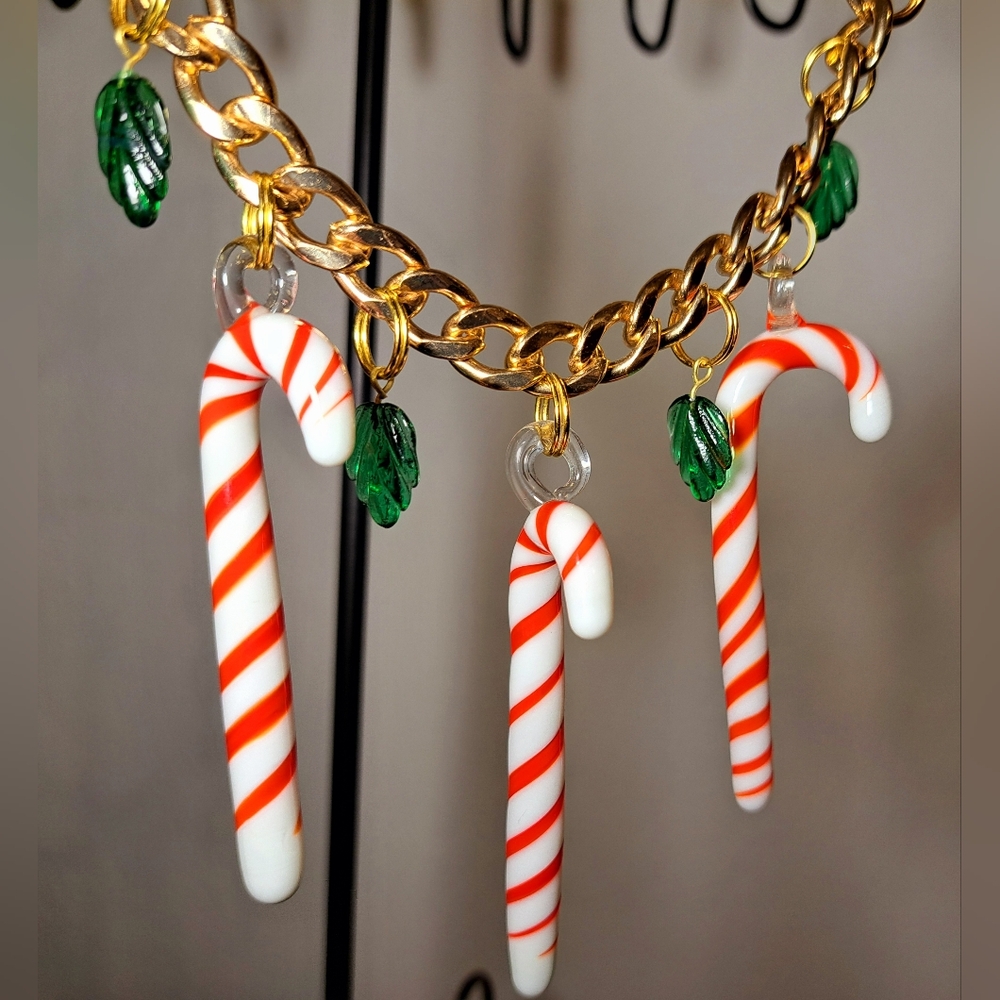 Candy Cane Purse Charm Chain - purse not included